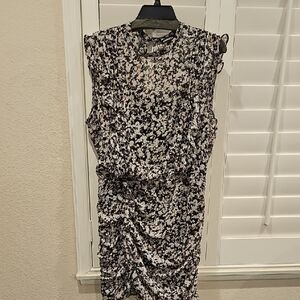Express Monochrome Floral Mini Dress